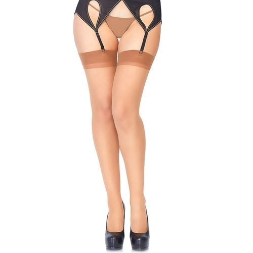 D-222182  LEG AVENUE - MEDIAS TRANSPARENTES MARRON TALLA UNICA